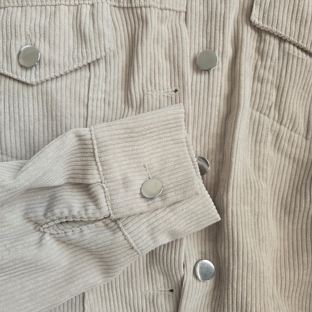 NASTY GAL Beige Corduroy Jacket, Size 4 - Picture 9 of 12